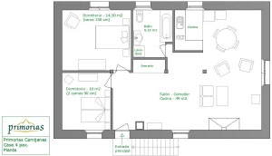 Plano de la casa rural para 4 personas